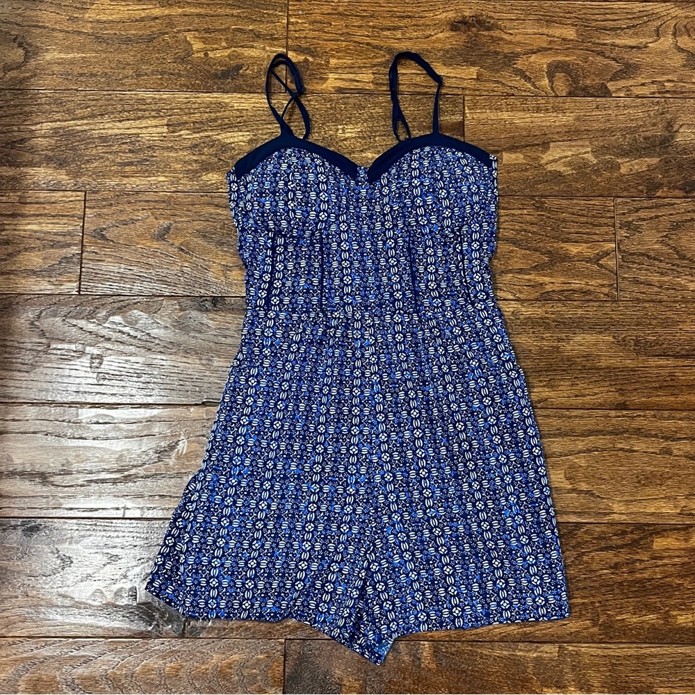 Band of Gypsies Blue Floral Jumpsuit